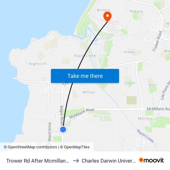 Trower Rd After Mcmillans Rd to Charles Darwin University map