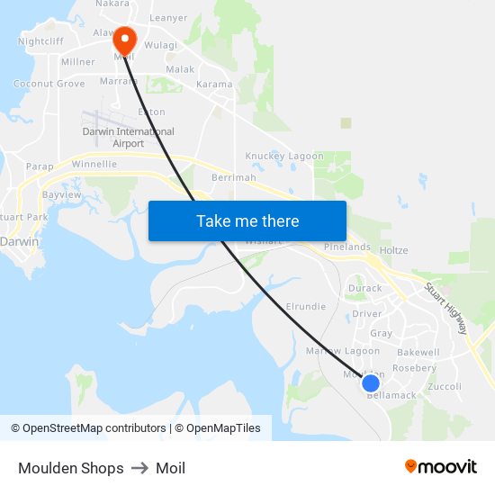 Moulden Shops to Moil map