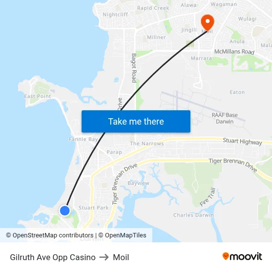 Gilruth Ave Opp Casino to Moil map