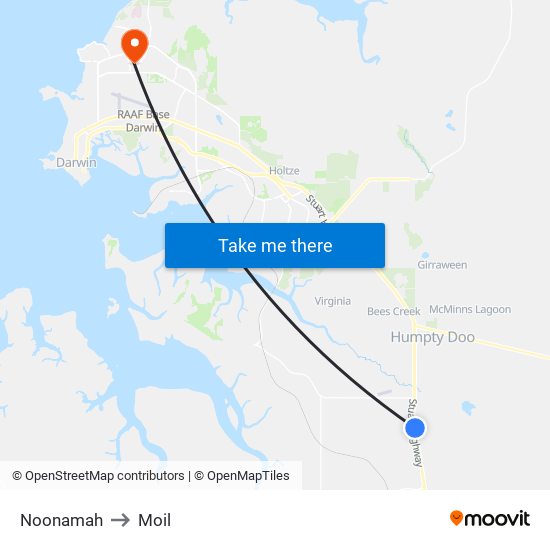 Noonamah to Moil map