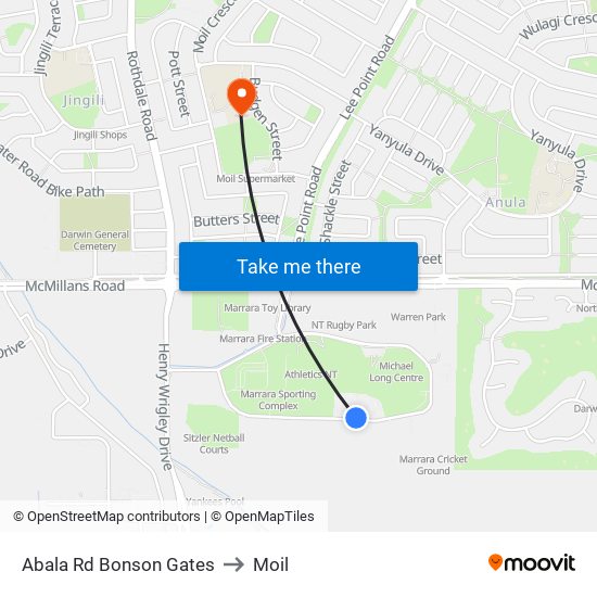 Abala Rd Bonson Gates to Moil map