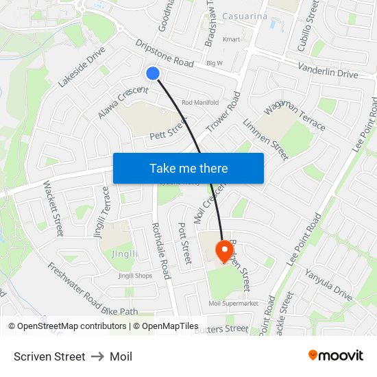 Scriven Street to Moil map