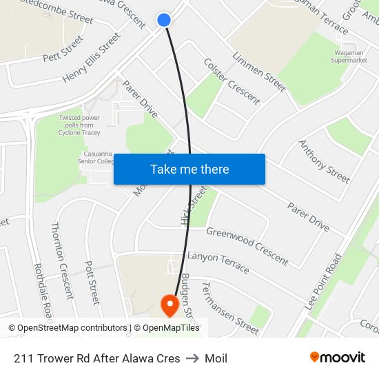 211 Trower Rd After Alawa Cres to Moil map