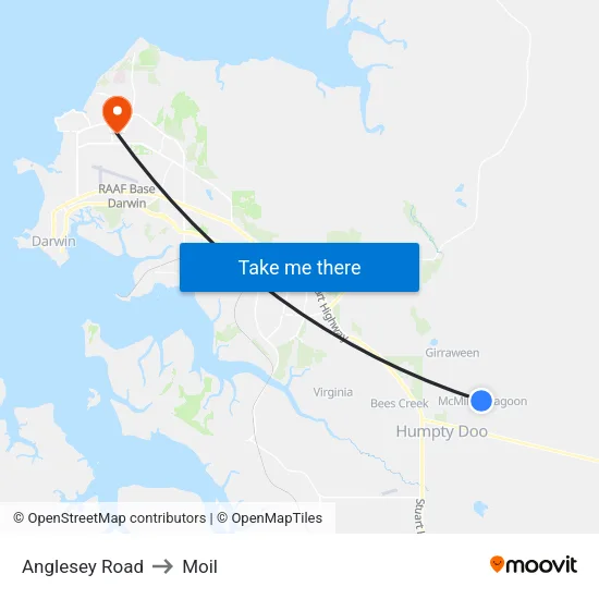 Anglesey Road to Moil map
