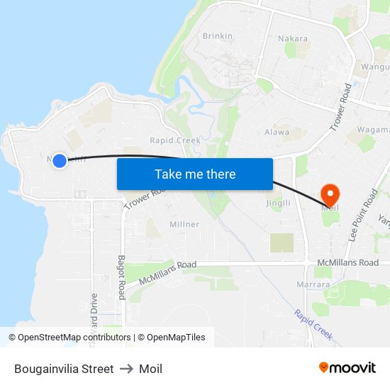 Bougainvilia Street to Moil map