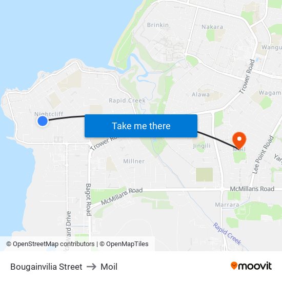 Bougainvilia Street to Moil map