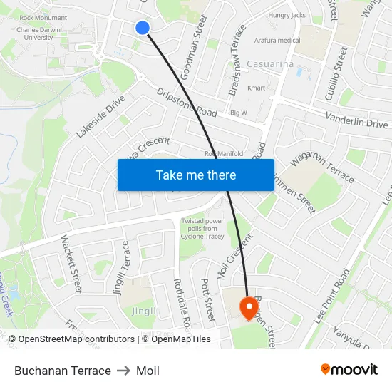 Buchanan Terrace to Moil map