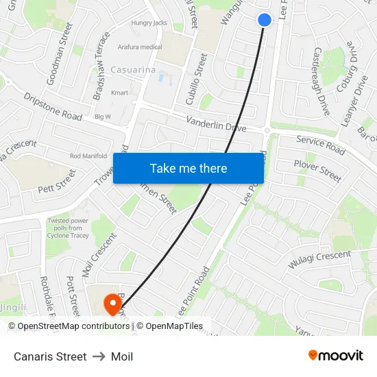 Canaris Street to Moil map