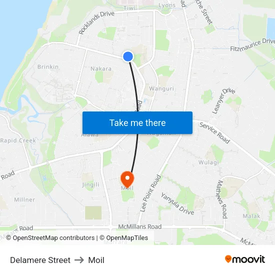 Delamere Street to Moil map