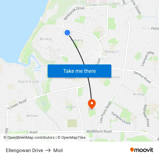 Ellengowan Drive to Moil map