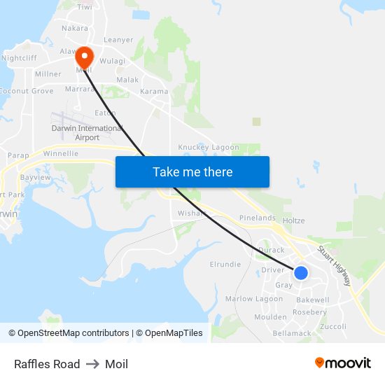 Raffles Road to Moil map