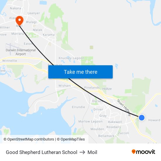 Good Shepherd Lutheran School to Moil map