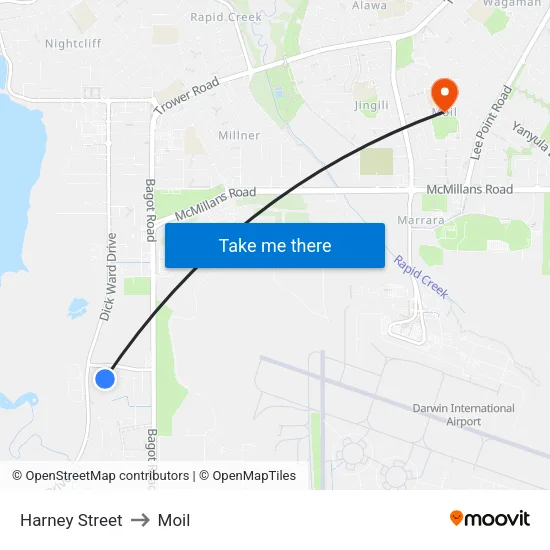 Harney Street to Moil map