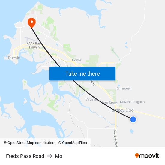 Freds Pass Road to Moil map