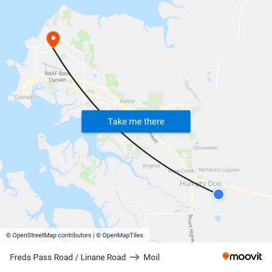 Freds Pass Road / Linane Road to Moil map