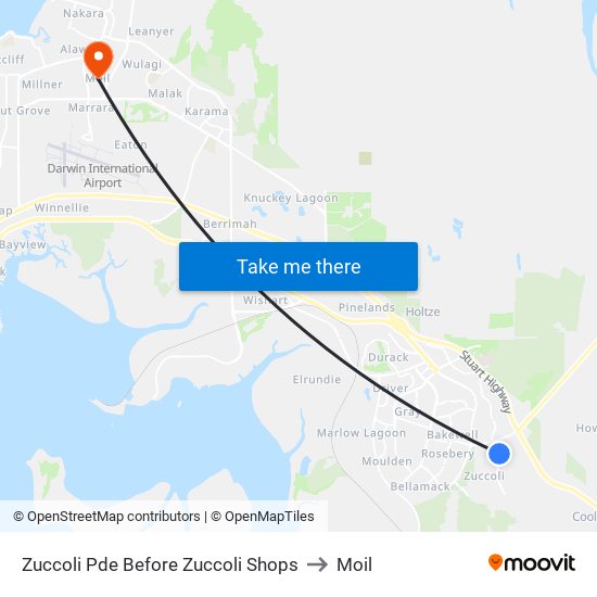 Zuccoli Pde Before Zuccoli Shops to Moil map