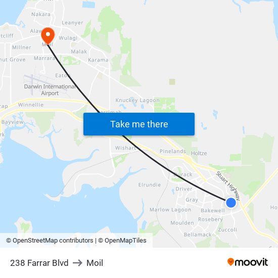 238 Farrar Blvd to Moil map