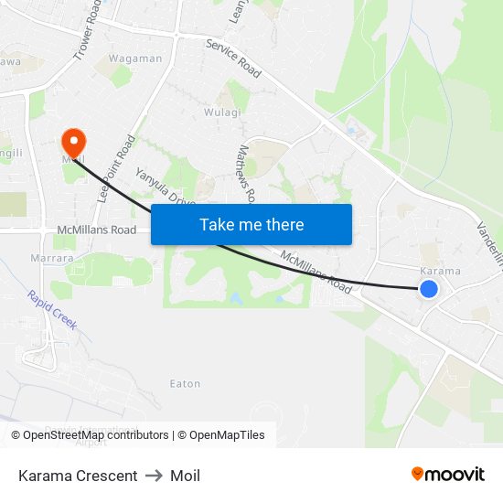Karama Crescent to Moil map