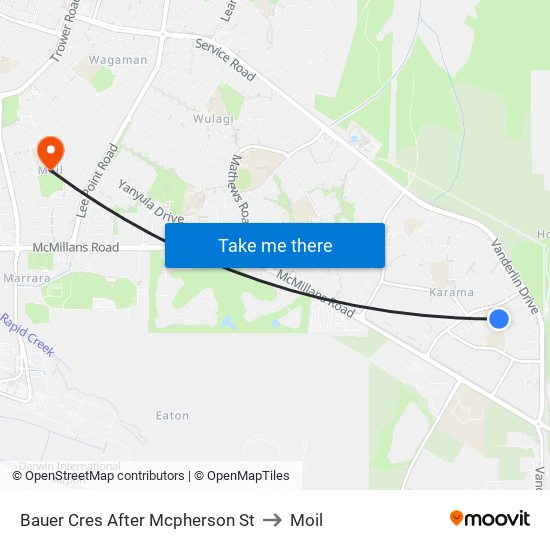 Bauer Cres After Mcpherson St to Moil map