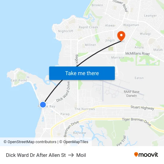 Dick Ward Dr After Allen St to Moil map