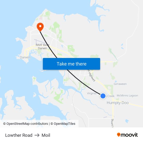 Lowther Road to Moil map