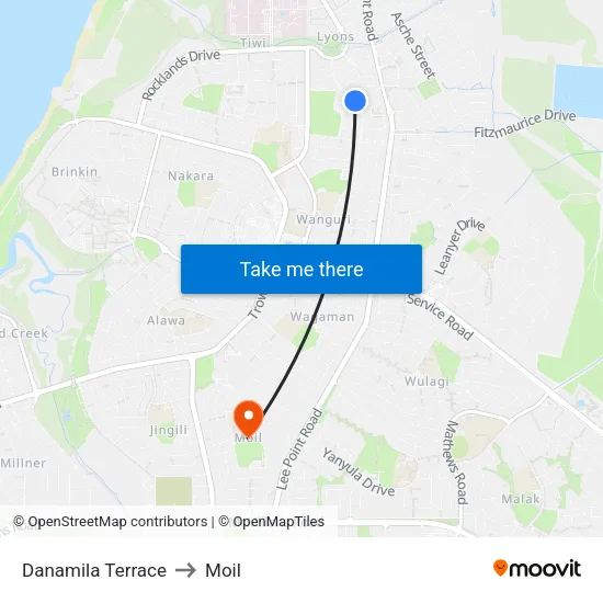 Danamila Terrace to Moil map
