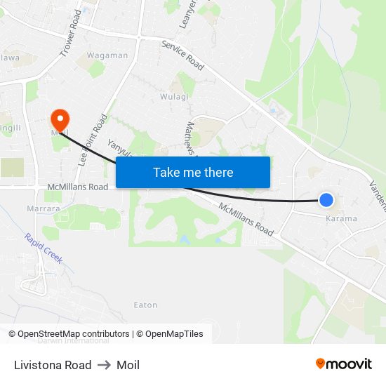 Livistona Road to Moil map