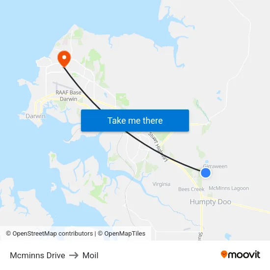 Mcminns Drive to Moil map