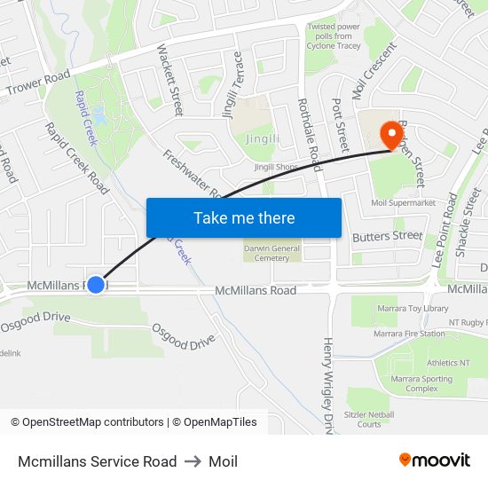 Mcmillans Service Road to Moil map