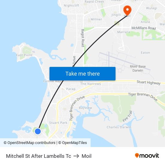 Mitchell St After Lambells Tc to Moil map