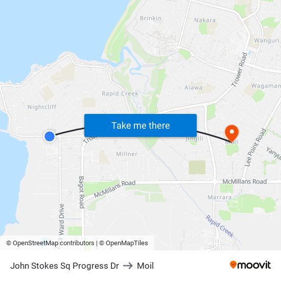 John Stokes Sq Progress Dr to Moil map