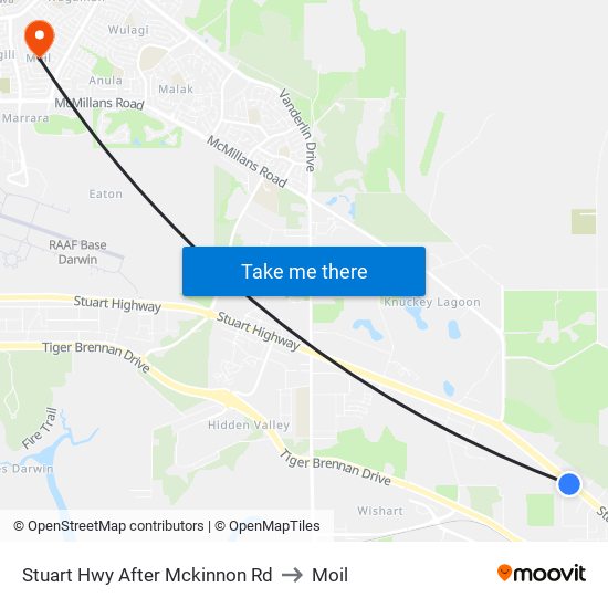 Stuart Hwy After Mckinnon Rd to Moil map