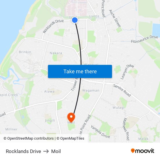 Rocklands Drive to Moil map