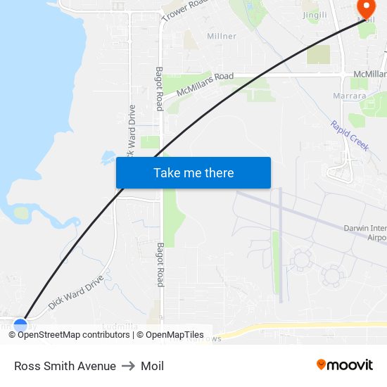 Ross Smith Avenue to Moil map