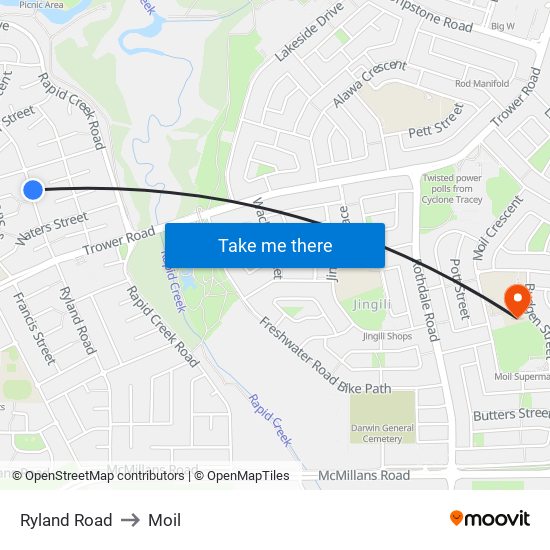 Ryland Road to Moil map