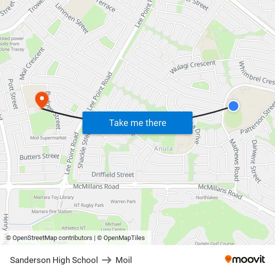 Sanderson High School to Moil map