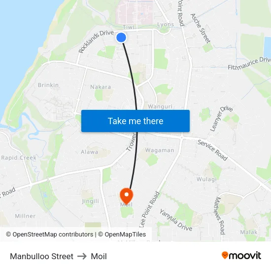 90 London Road to Moil map