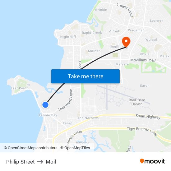 Philip Street to Moil map