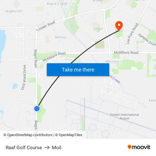 Raaf Golf Course to Moil map