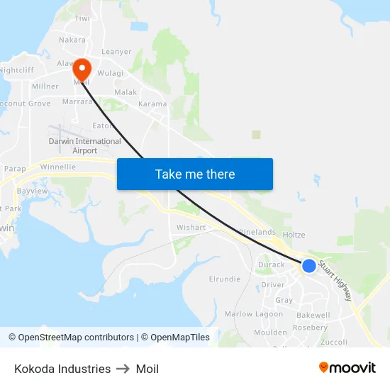 Kokoda Industries to Moil map