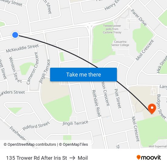 135 Trower Rd After Iris St to Moil map