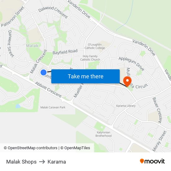 Malak Shops to Karama map