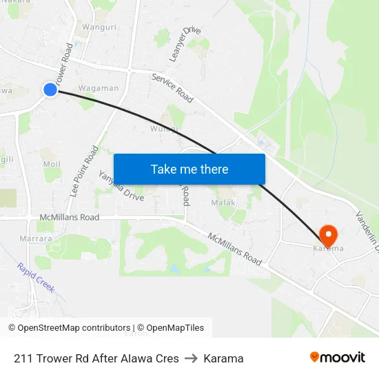 211 Trower Rd After Alawa Cres to Karama map