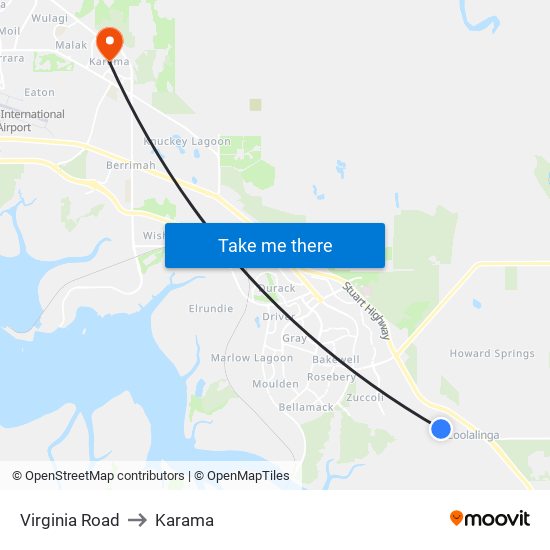 Virginia Road to Karama map