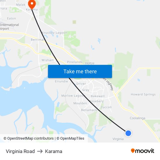 Virginia Road to Karama map