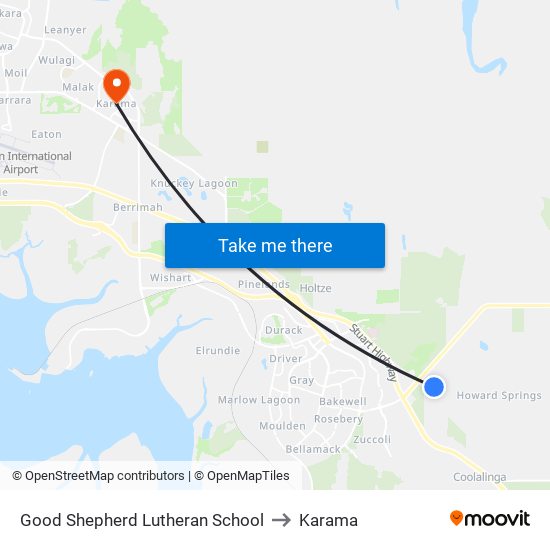 Good Shepherd Lutheran School to Karama map