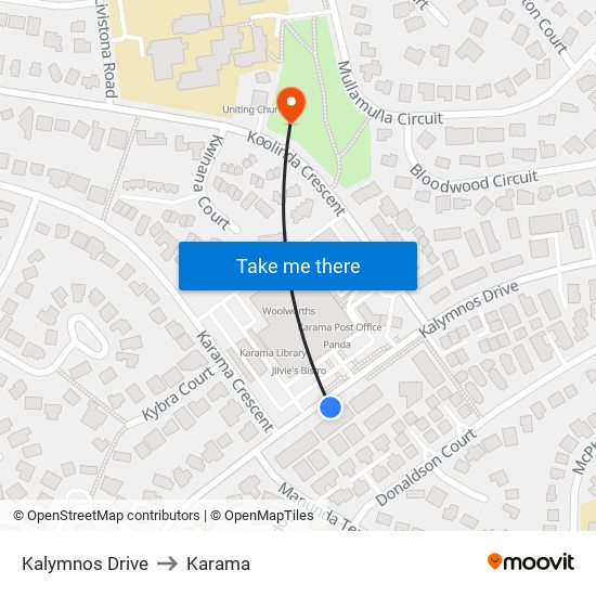 Kalymnos Drive to Karama map