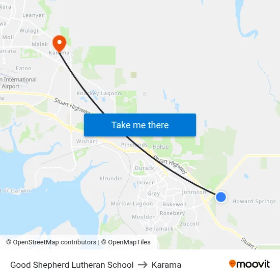 Good Shepherd Lutheran School to Karama map