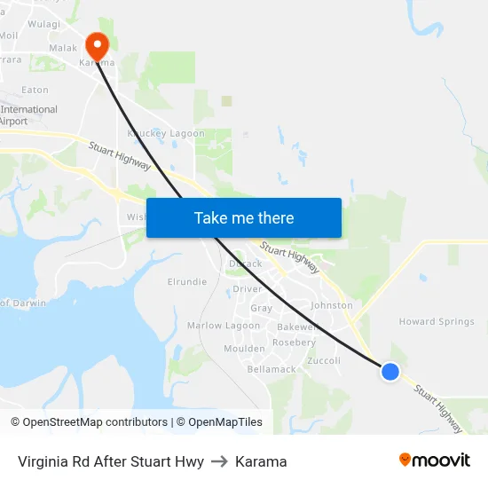 Virginia Rd After Stuart Hwy to Karama map