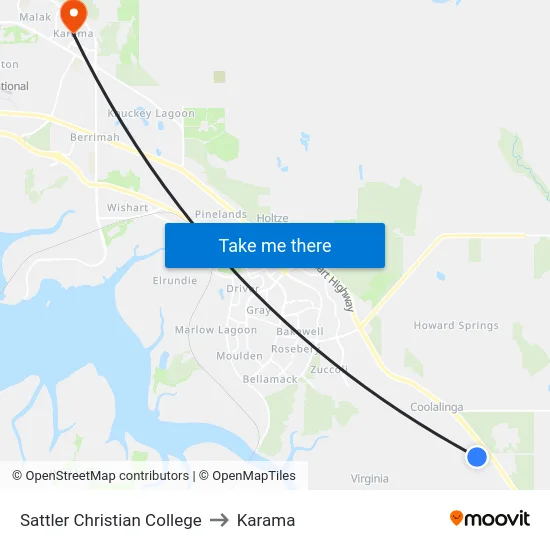 Sattler Christian College to Karama map